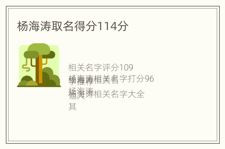 杨海涛取名得分114分