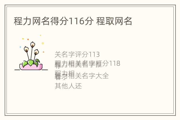 程力网名得分116分 程取网名