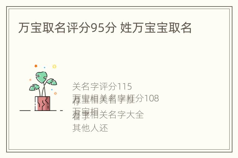 万宝取名评分95分 姓万宝宝取名