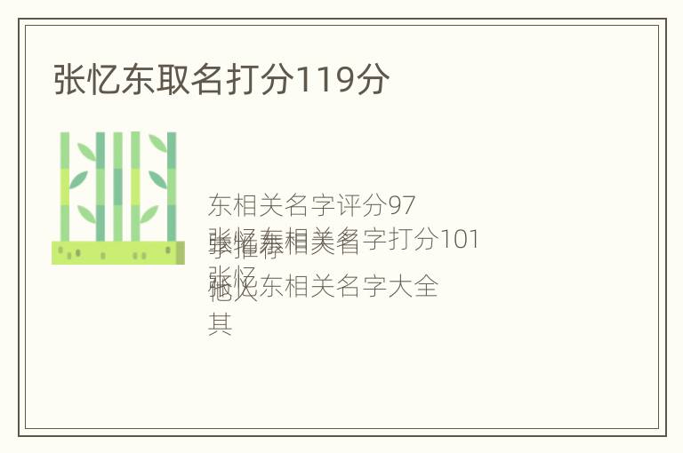 张忆东取名打分119分