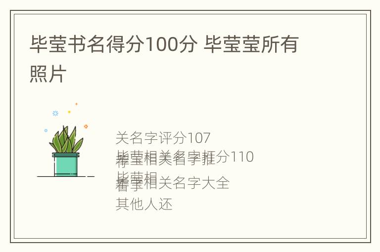 毕莹书名得分100分 毕莹莹所有照片