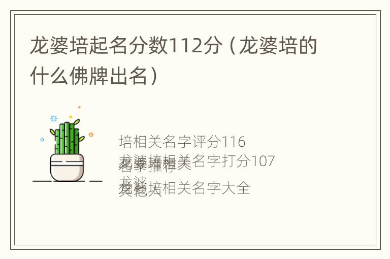 龙婆培起名分数112分（龙婆培的什么佛牌出名）