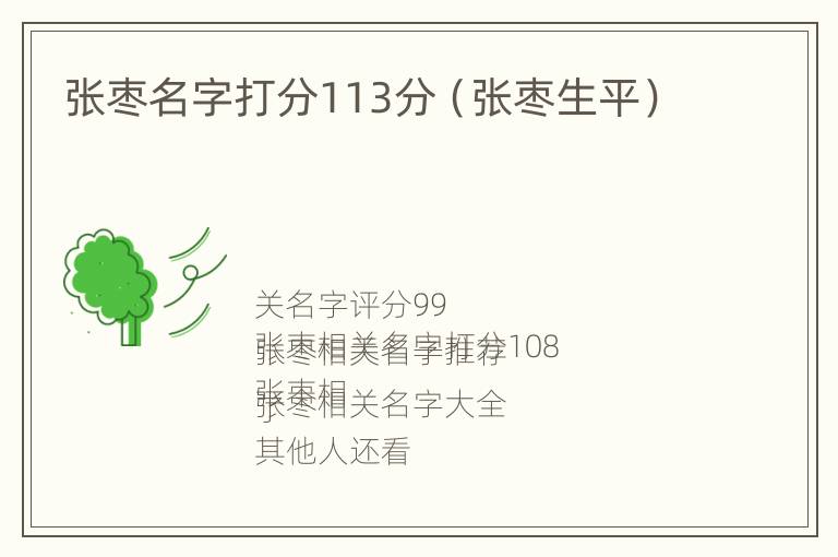 张枣名字打分113分（张枣生平）