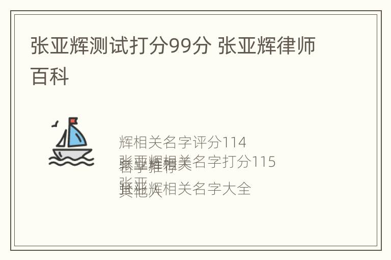 张亚辉测试打分99分 张亚辉律师百科