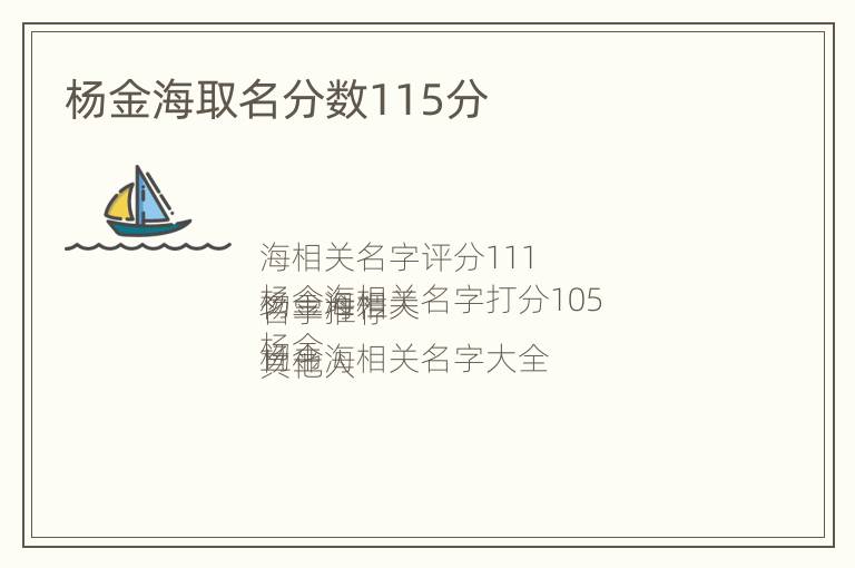 杨金海取名分数115分