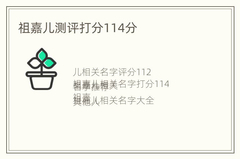 祖嘉儿测评打分114分