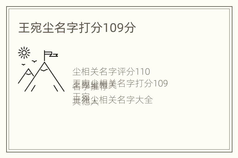 王宛尘名字打分109分