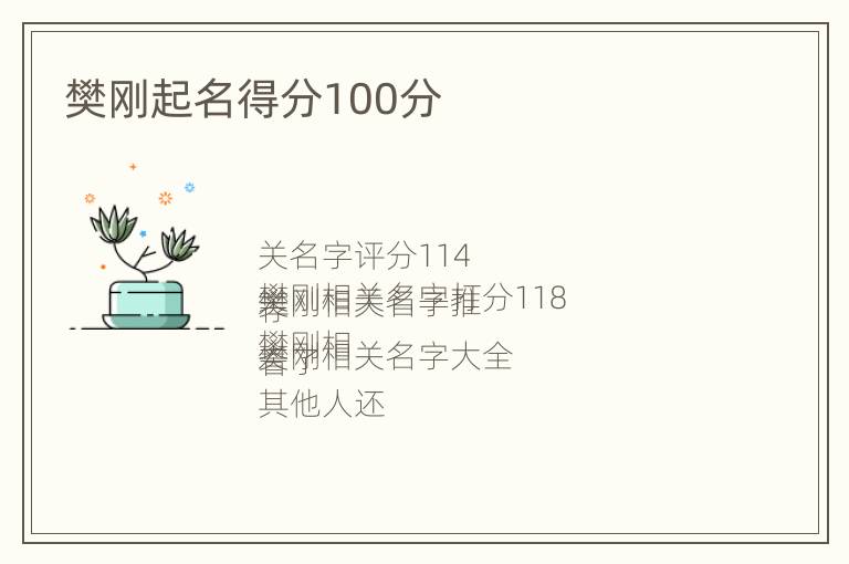 樊刚起名得分100分