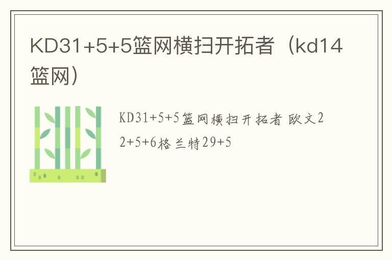 KD31+5+5篮网横扫开拓者（kd14篮网）