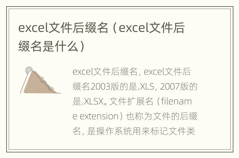 excel文件后缀名（excel文件后缀名是什么）