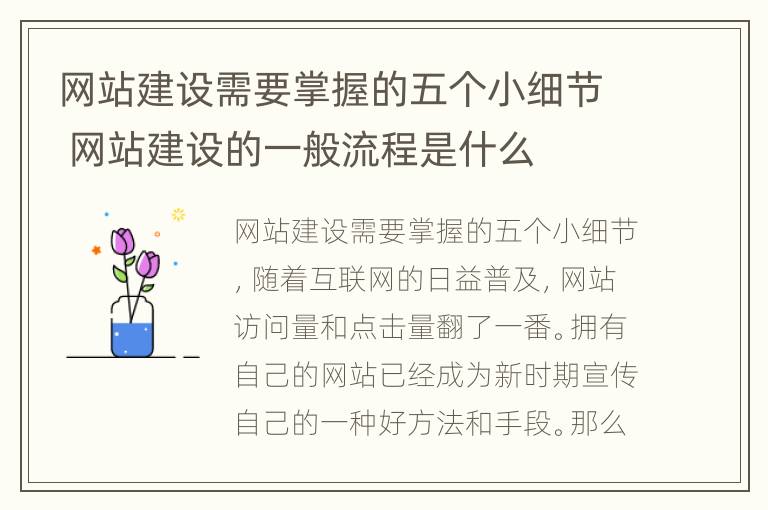 网站建设需要掌握的五个小细节 网站建设的一般流程是什么