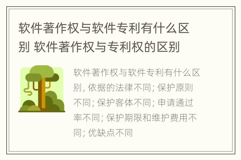 软件著作权与软件专利有什么区别 软件著作权与专利权的区别