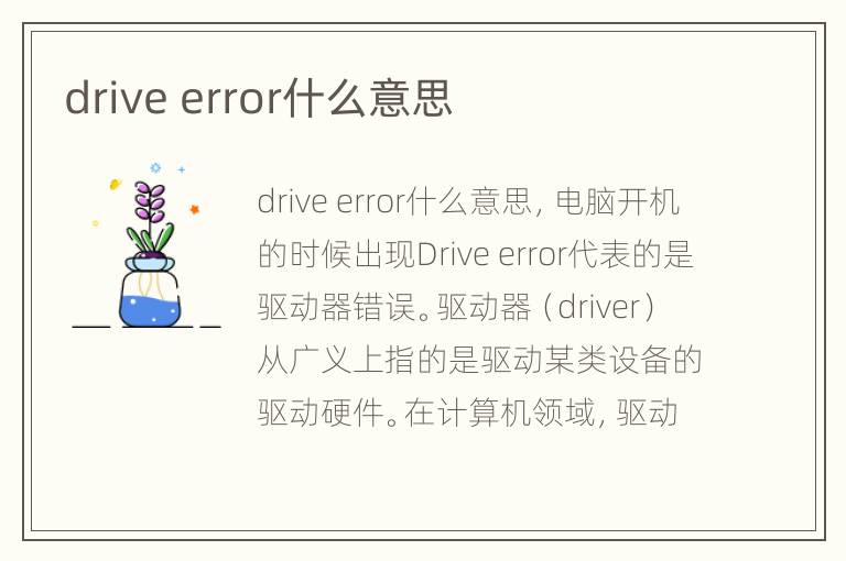 drive error什么意思