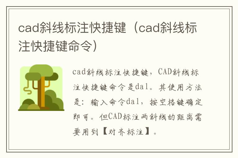 cad斜线标注快捷键（cad斜线标注快捷键命令）