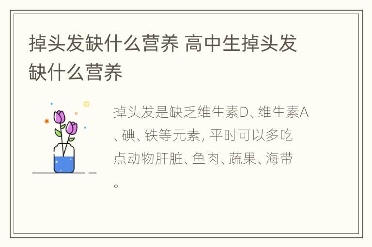 掉头发缺什么营养 高中生掉头发缺什么营养