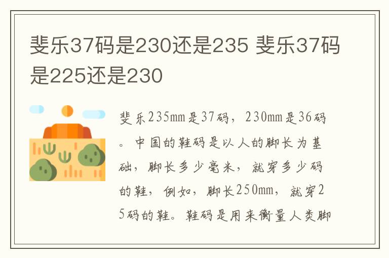 斐乐37码是230还是235 斐乐37码是225还是230