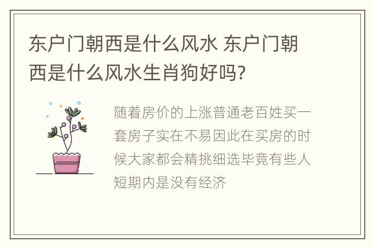 东户门朝西是什么风水 东户门朝西是什么风水生肖狗好吗?