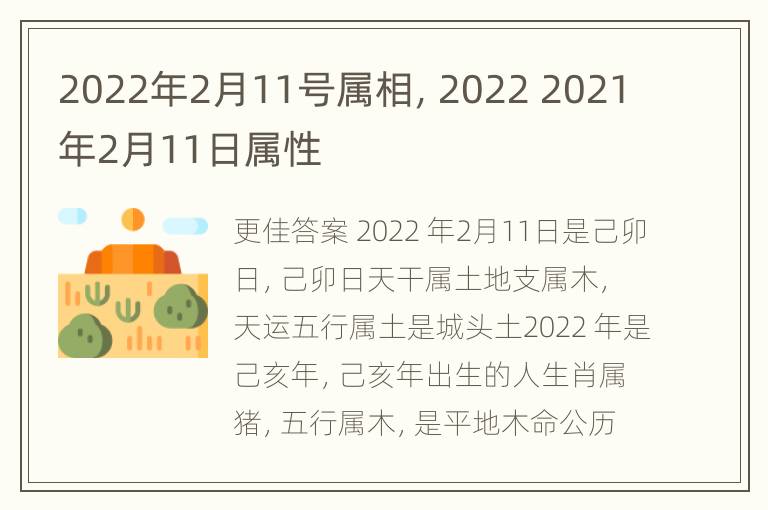 2022年2月11号属相，2022 2021年2月11日属性