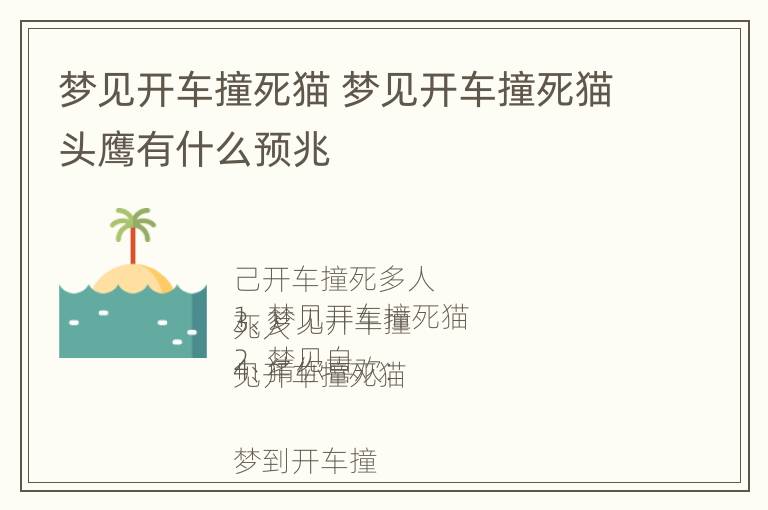 梦见开车撞死猫 梦见开车撞死猫头鹰有什么预兆