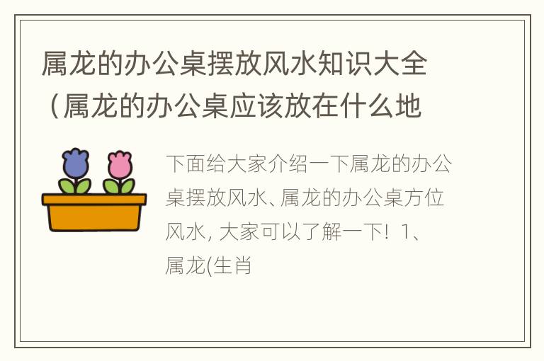 属龙的办公桌摆放风水知识大全（属龙的办公桌应该放在什么地方）