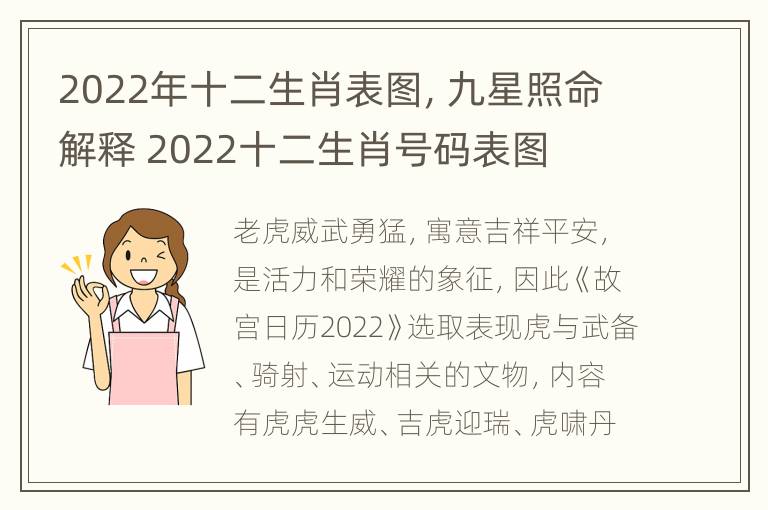 2022年十二生肖表图，九星照命解释 2022十二生肖号码表图