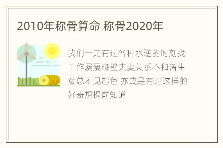 2010年称骨算命 称骨2020年