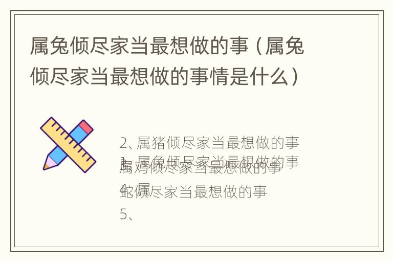 属兔倾尽家当最想做的事（属兔倾尽家当最想做的事情是什么）