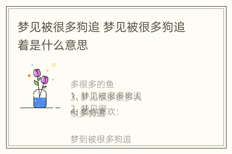 梦见被很多狗追 梦见被很多狗追着是什么意思