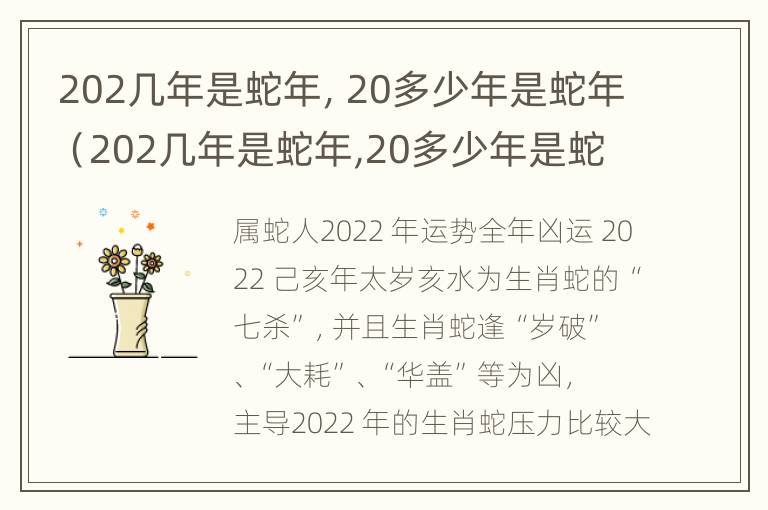 202几年是蛇年，20多少年是蛇年（202几年是蛇年,20多少年是蛇年呢）