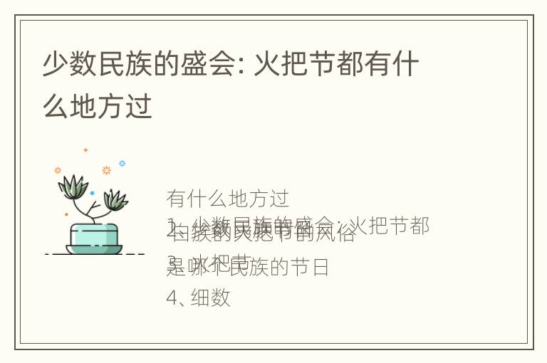 少数民族的盛会：火把节都有什么地方过