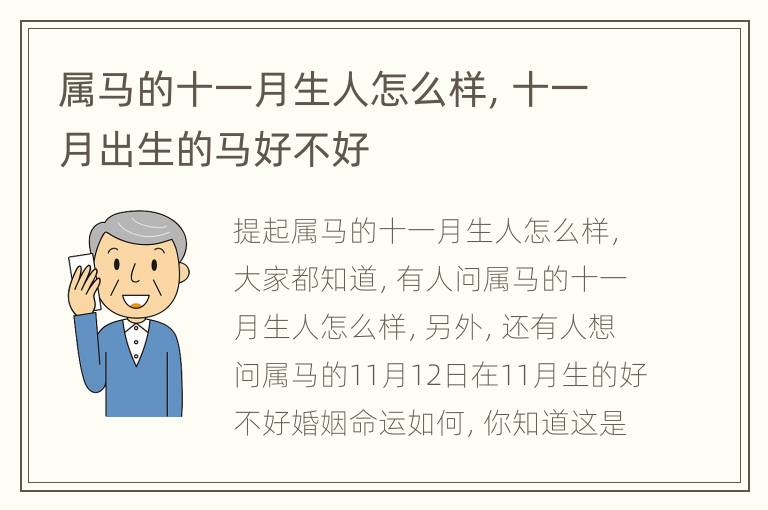 属马的十一月生人怎么样，十一月出生的马好不好