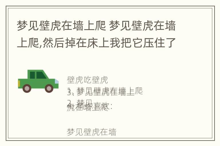 梦见壁虎在墙上爬 梦见壁虎在墙上爬,然后掉在床上我把它压住了