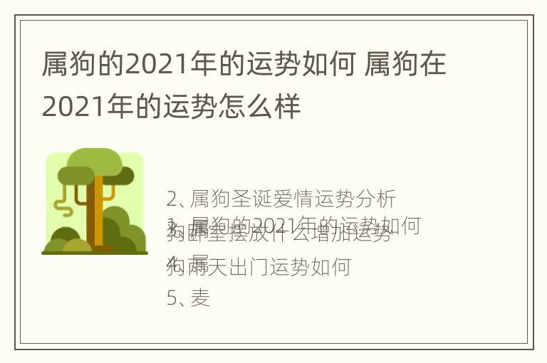 属狗的2021年的运势如何 属狗在2021年的运势怎么样