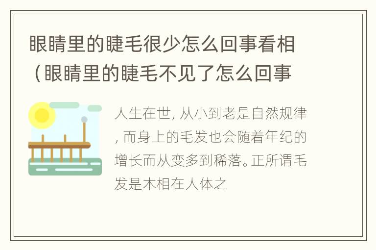 眼睛里的睫毛很少怎么回事看相（眼睛里的睫毛不见了怎么回事）