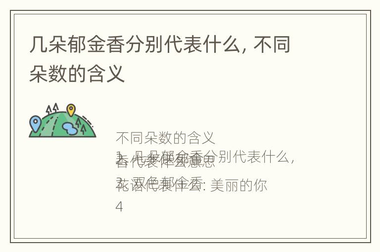 几朵郁金香分别代表什么，不同朵数的含义