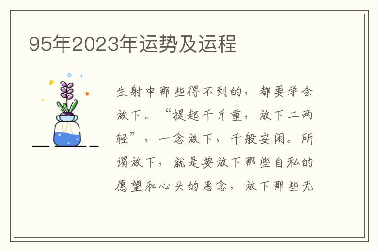 95年2023年运势及运程