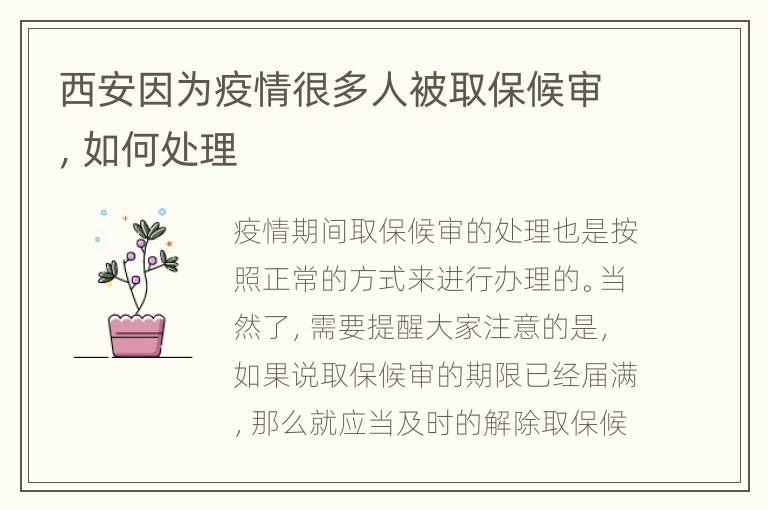 西安因为疫情很多人被取保候审，如何处理