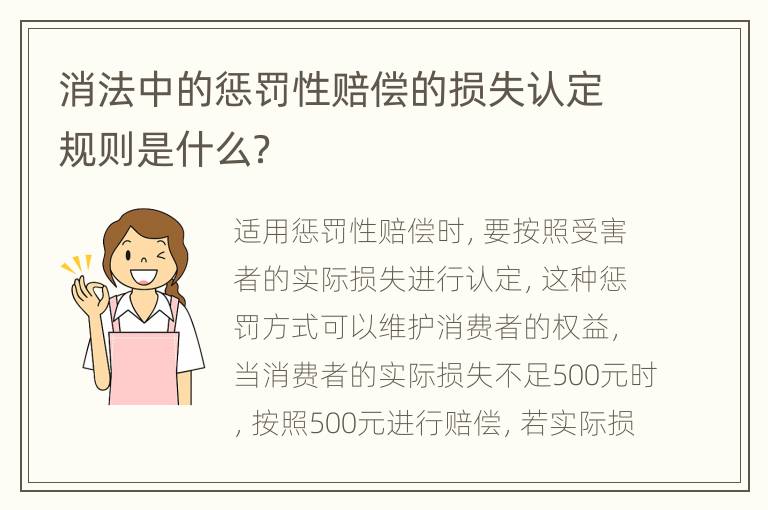 消法中的惩罚性赔偿的损失认定规则是什么？