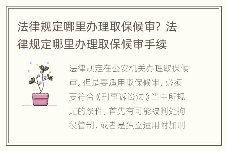 法律规定哪里办理取保候审？ 法律规定哪里办理取保候审手续