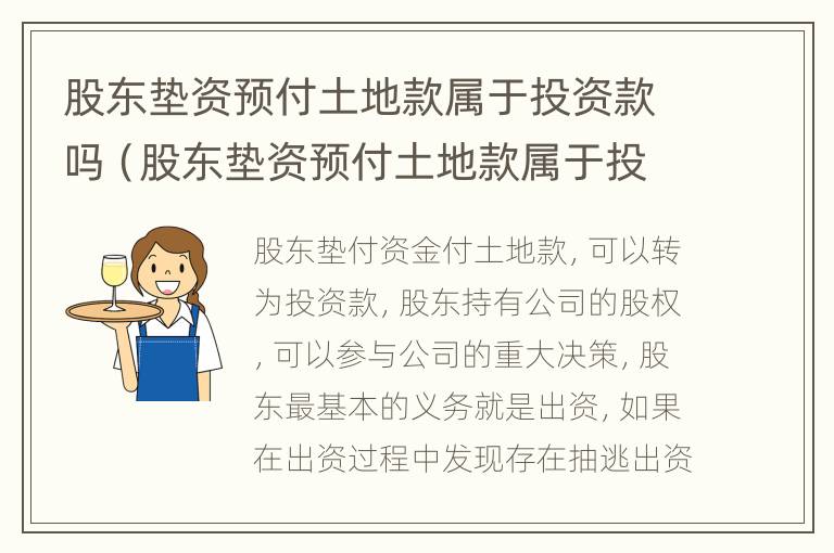 股东垫资预付土地款属于投资款吗（股东垫资预付土地款属于投资款吗对吗）