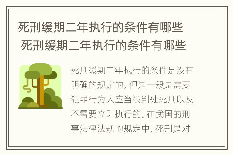 死刑缓期二年执行的条件有哪些 死刑缓期二年执行的条件有哪些呢