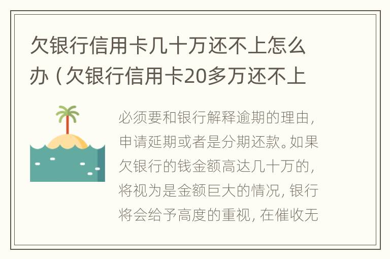 欠银行信用卡几十万还不上怎么办（欠银行信用卡20多万还不上咋办）