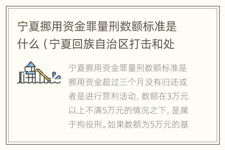 宁夏挪用资金罪量刑数额标准是什么（宁夏回族自治区打击和处置非法集资工作流程的规定）