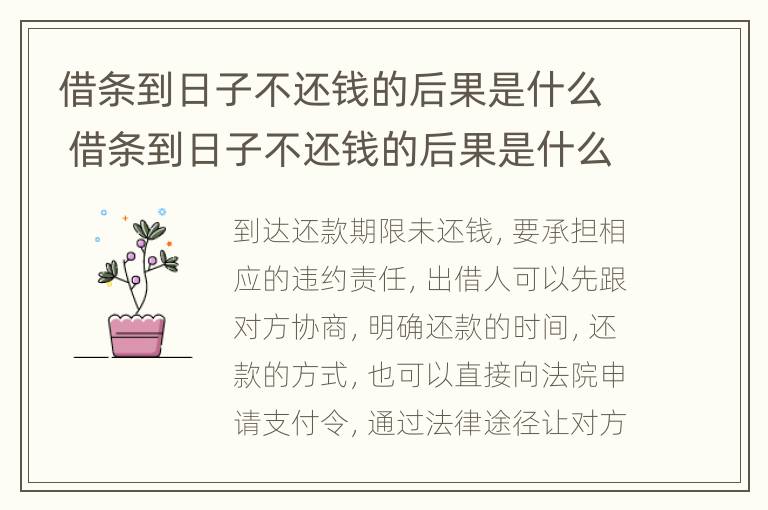 借条到日子不还钱的后果是什么 借条到日子不还钱的后果是什么意思