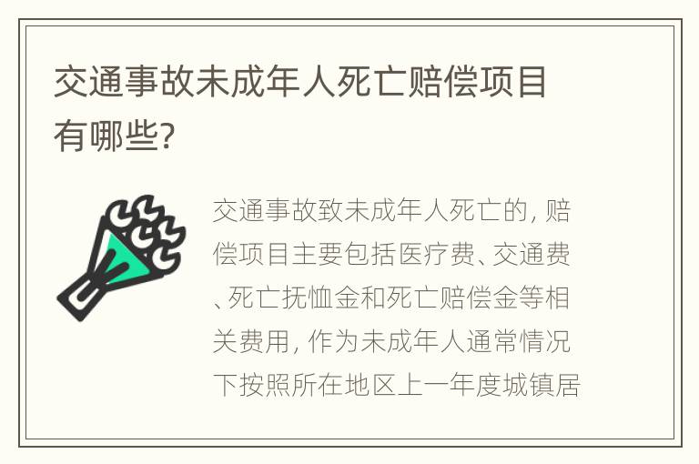 交通事故未成年人死亡赔偿项目有哪些?