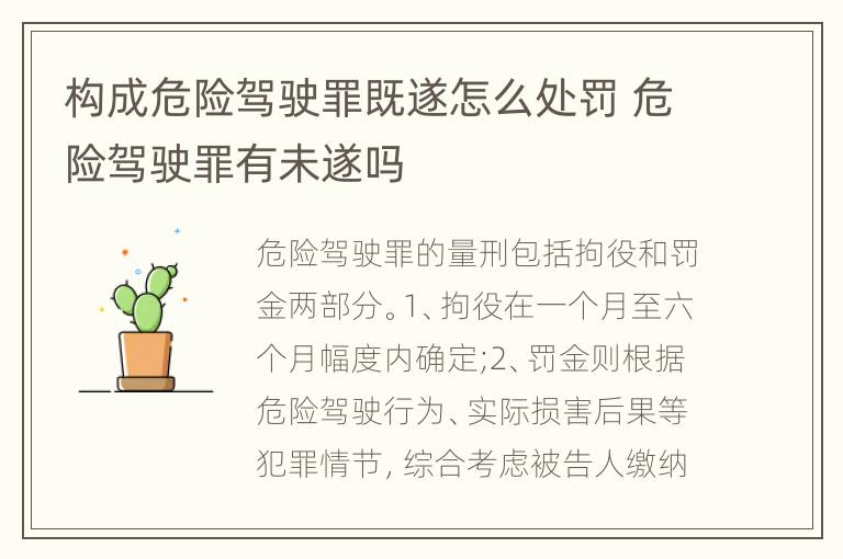 构成危险驾驶罪既遂怎么处罚 危险驾驶罪有未遂吗