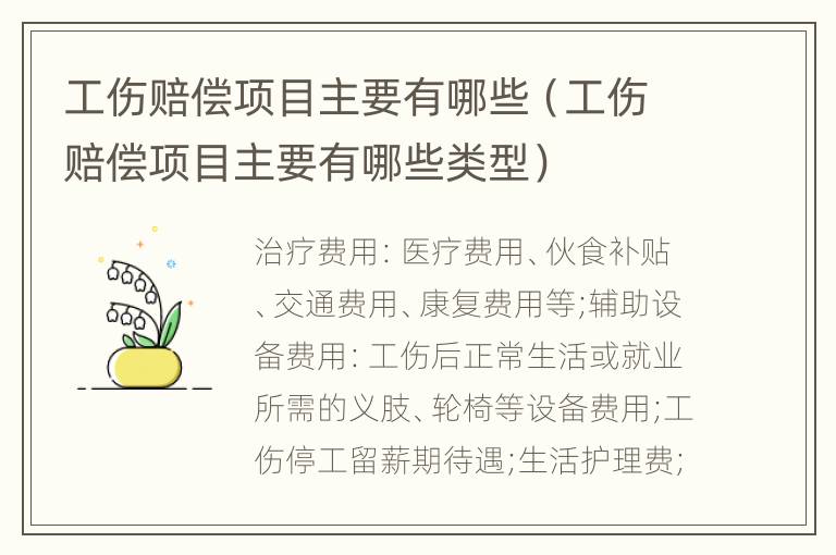 工伤赔偿项目主要有哪些（工伤赔偿项目主要有哪些类型）