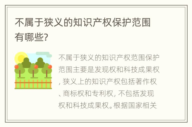 不属于狭义的知识产权保护范围有哪些？