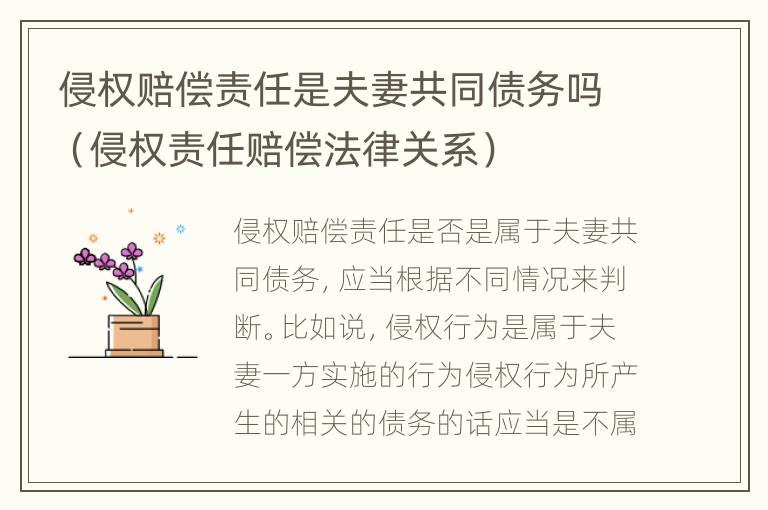 侵权赔偿责任是夫妻共同债务吗（侵权责任赔偿法律关系）