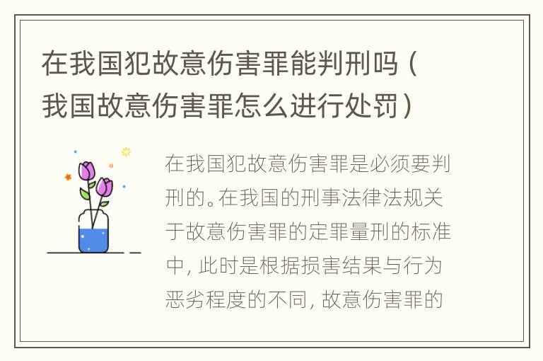 在我国犯故意伤害罪能判刑吗（我国故意伤害罪怎么进行处罚）